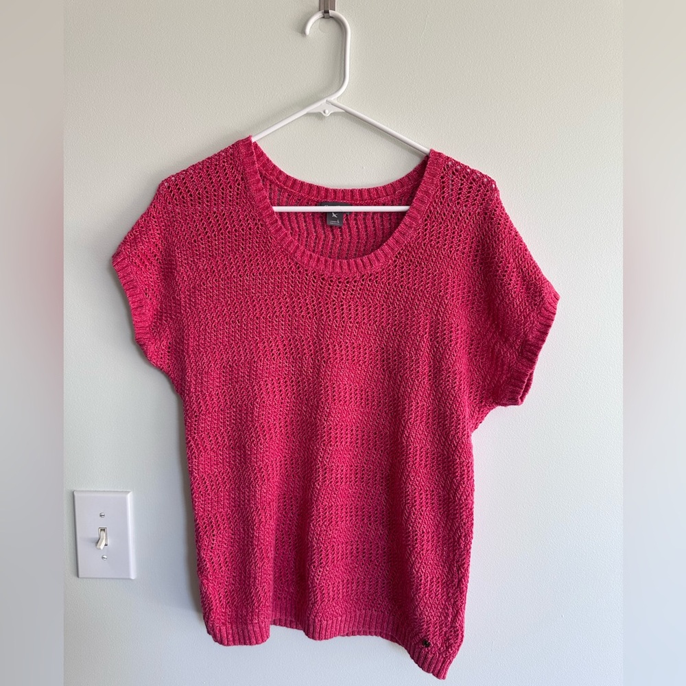 Eddie Bauer Cotton & Linen Knit Short Sleeve Sweater